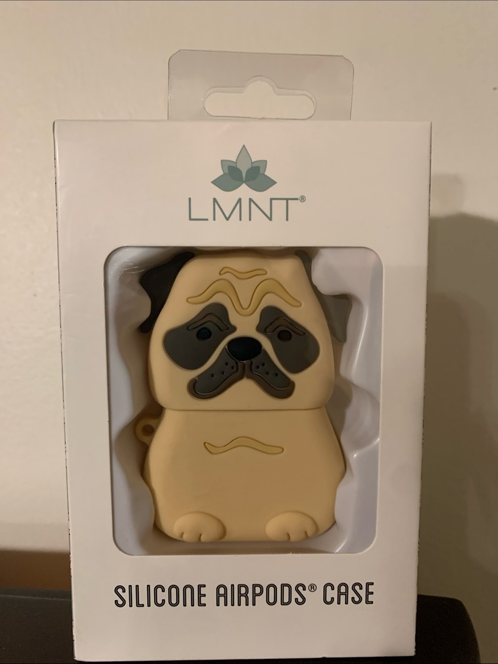 LMNT Beige Pug Silicone AirPods Case